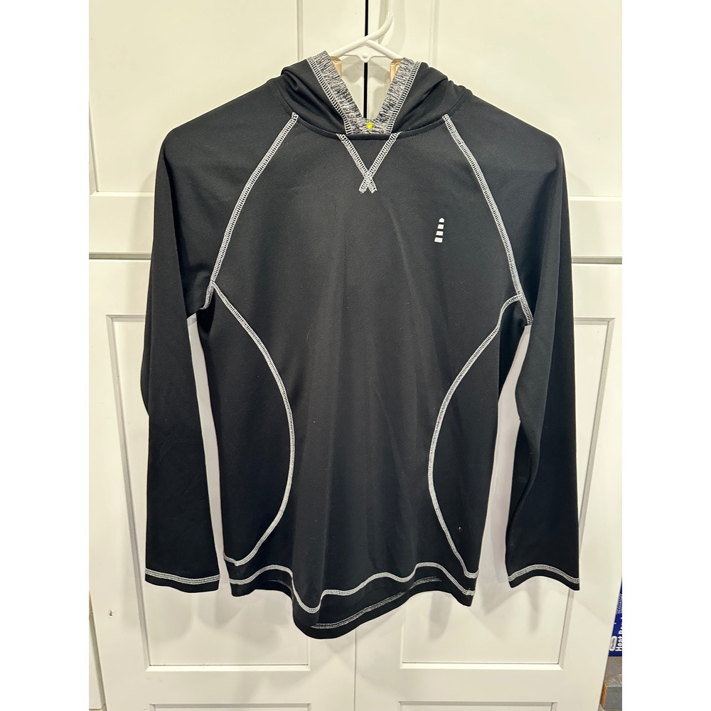 Lands' End Kids Black Active‎ Hoodie Long Sleeve Size L (14-16) Athletic